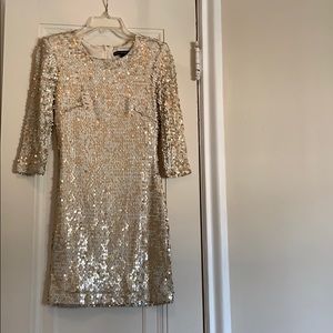 French Connection gold sequin dress